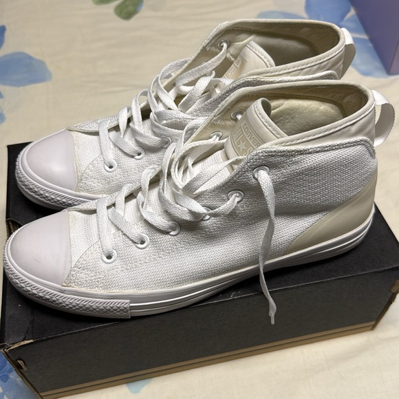 NIB Converse AllStar Chuck Taylor Syde Street Mid white sneakers Men 10 Women 12 - Picture 6 of 15